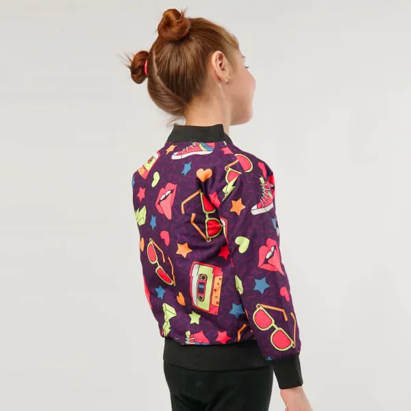 Accessories Doodle Pattern Bomber Jacket