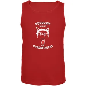 Bernie Sanders for Purrresident Red Adult Tank Top