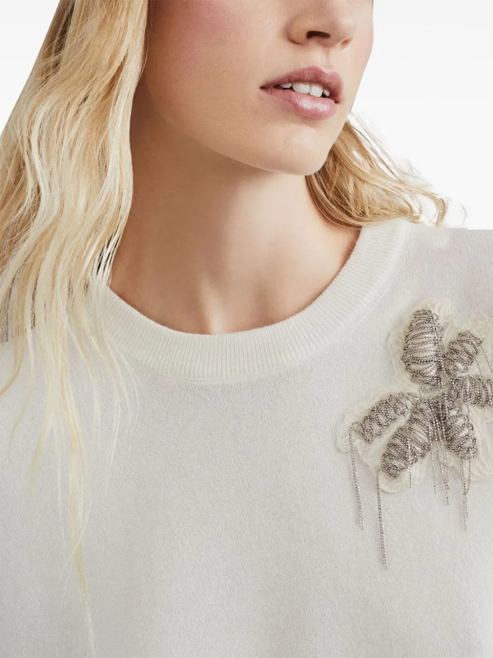 Cashmere Sweater With Embroidery
