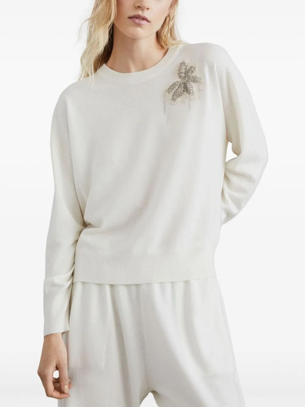 Cashmere Sweater With Embroidery