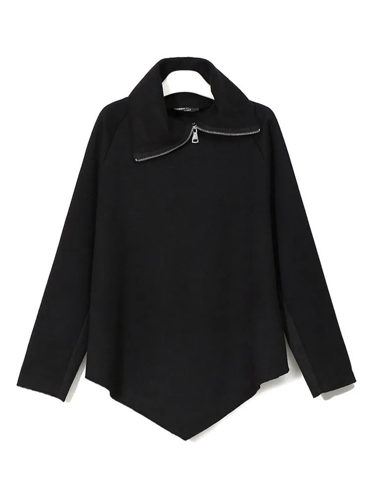 Casual Women Collar Irregular Hem Coats