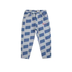 Checker All Over Denim Pants