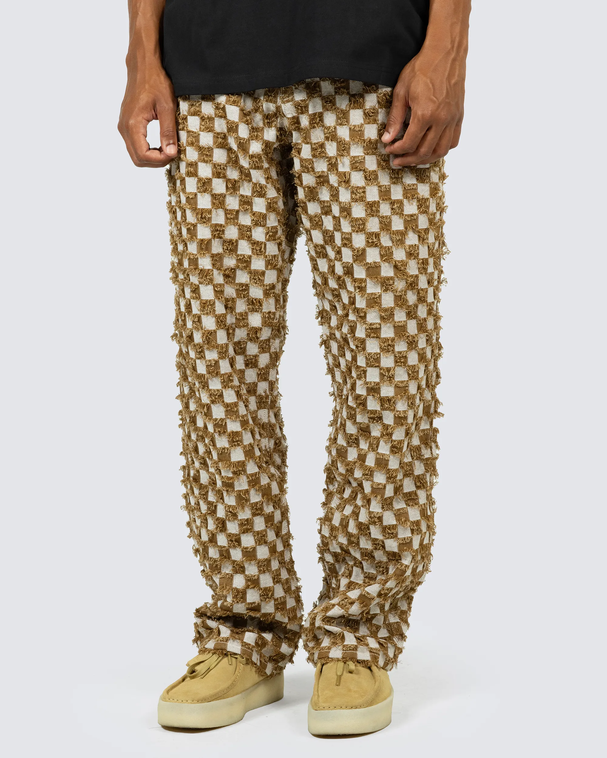 Curfew Checker Work Pants - Brown