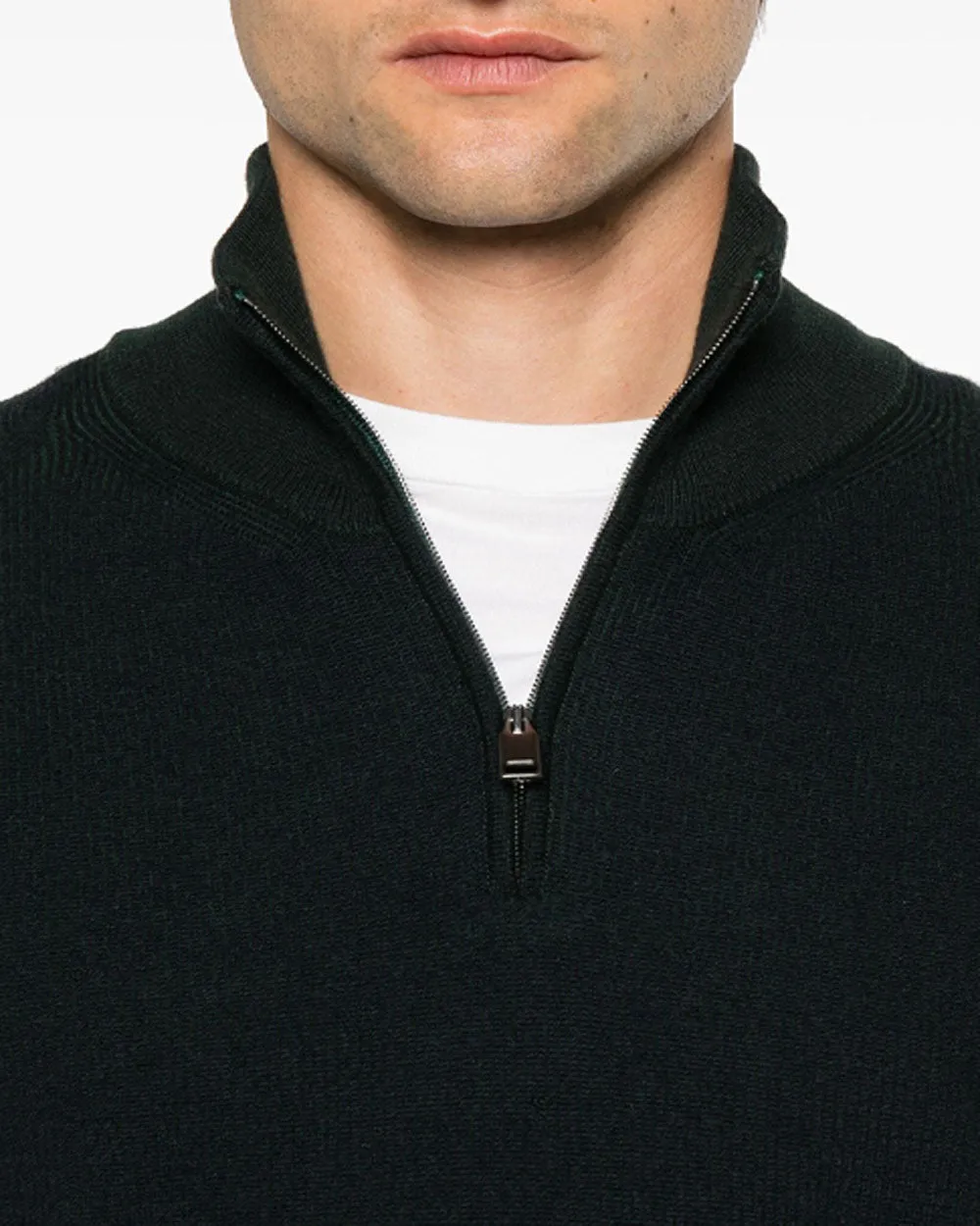 Dark Green Quarter Zip Sweater