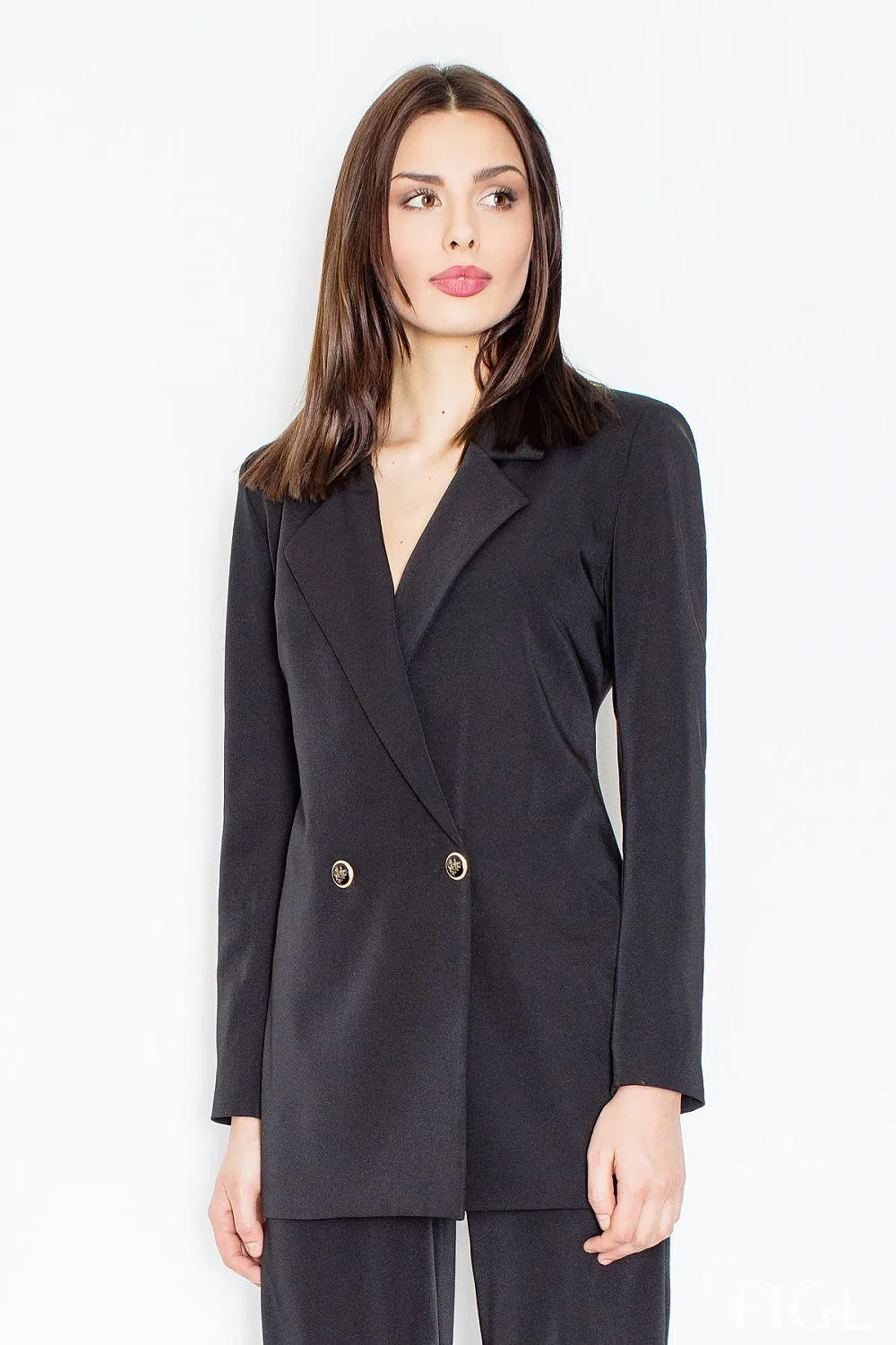 Elegant Double-Breasted Coat with Luxurious Padded Collar - Redefine Your Style