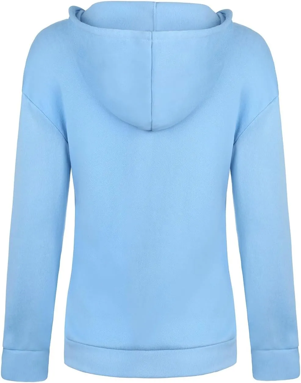Fashion Hooded Tops for Women Oversized Hoodies Sweatshirts V Neck Long Sleeve Pullover Shirts Loose Fit Sweater