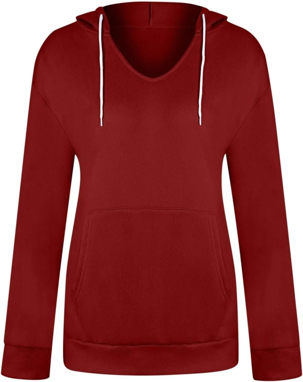 Fashion Hooded Tops for Women Oversized Hoodies Sweatshirts V Neck Long Sleeve Pullover Shirts Loose Fit Sweater