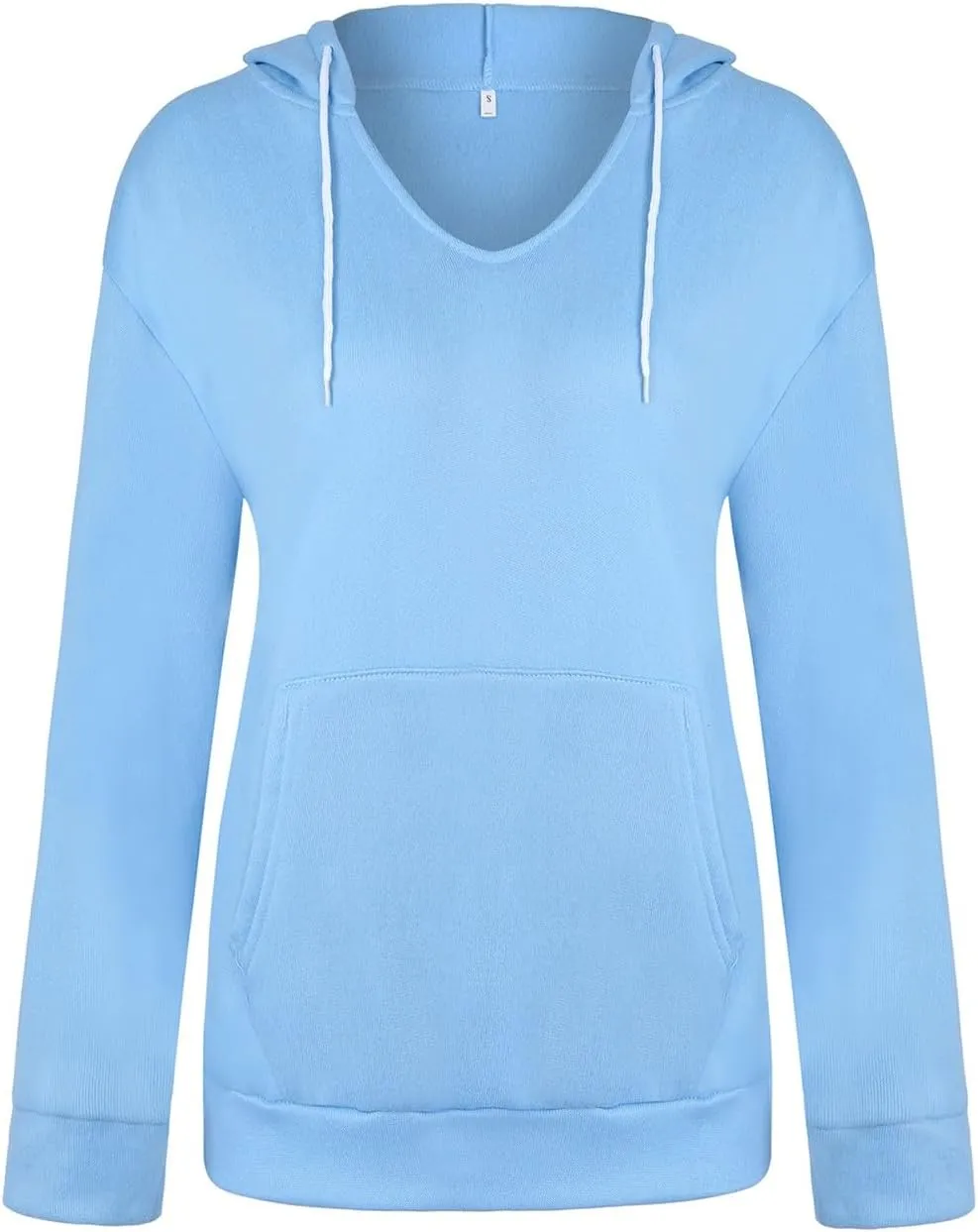 Fashion Hooded Tops for Women Oversized Hoodies Sweatshirts V Neck Long Sleeve Pullover Shirts Loose Fit Sweater