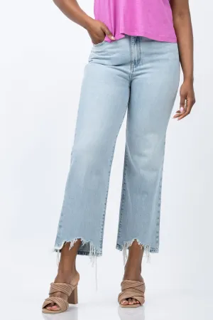 FRAME Le Jane Crop Bit Hem Jeans in Fizz Indigo