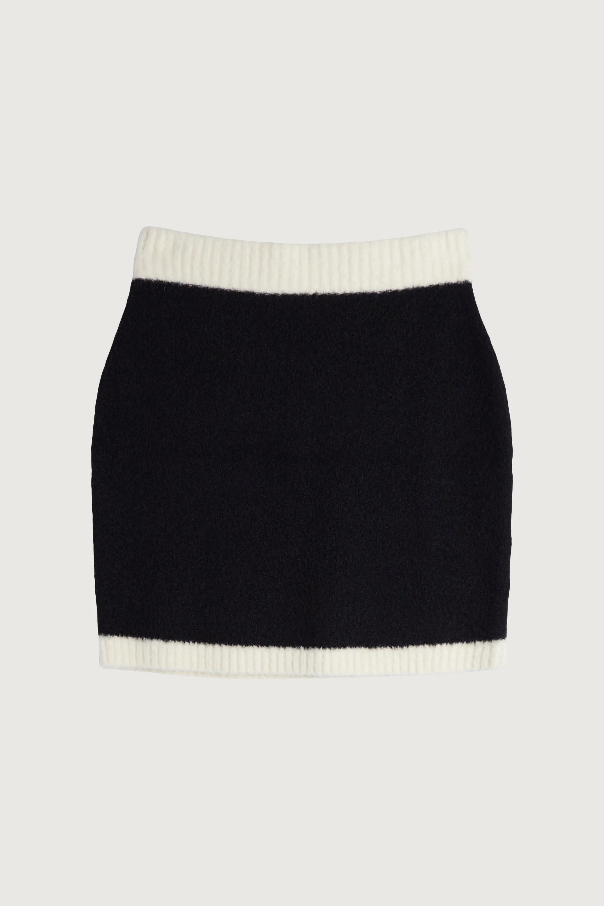 FUZZY COLOUR BLOCK MINI SKIRT
