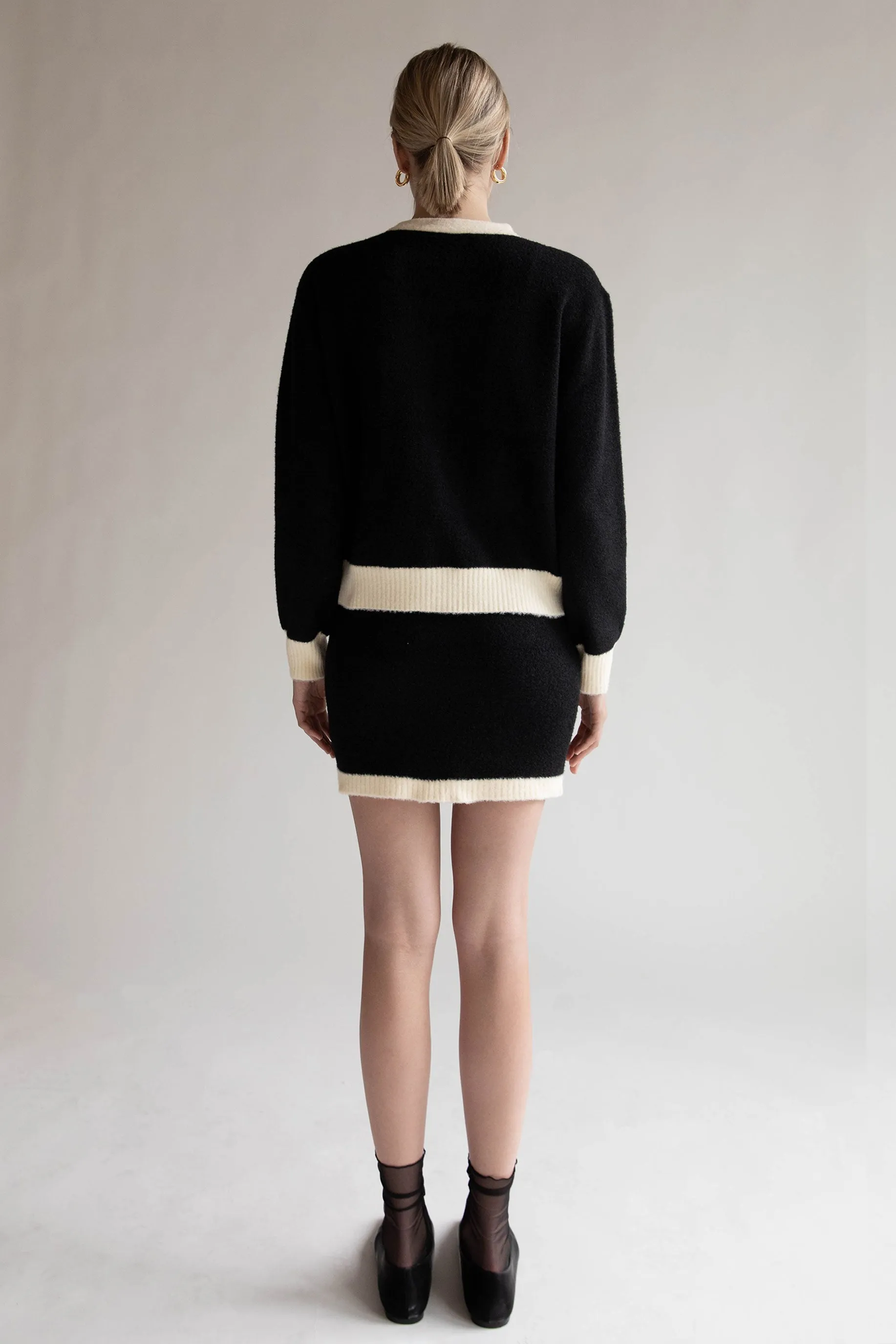 FUZZY COLOUR BLOCK MINI SKIRT