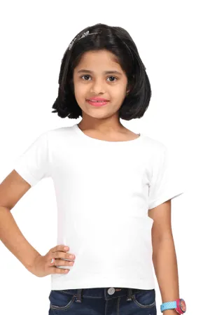 Girls’ Round Neck Half-Sleeve T-Shirt – Classic Comfort, Everyday Fun