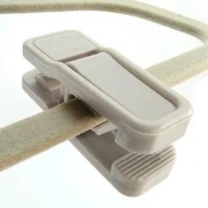 HANGERWORLD 12 Beige Removeable Plastic Clips Flocked Garment Coat Clothes Pants Bar Hangers