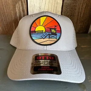 Hermosa Beach OBLIGATORY SUNSET - 6 Panel Low Profile Baseball Cap - Light Grey