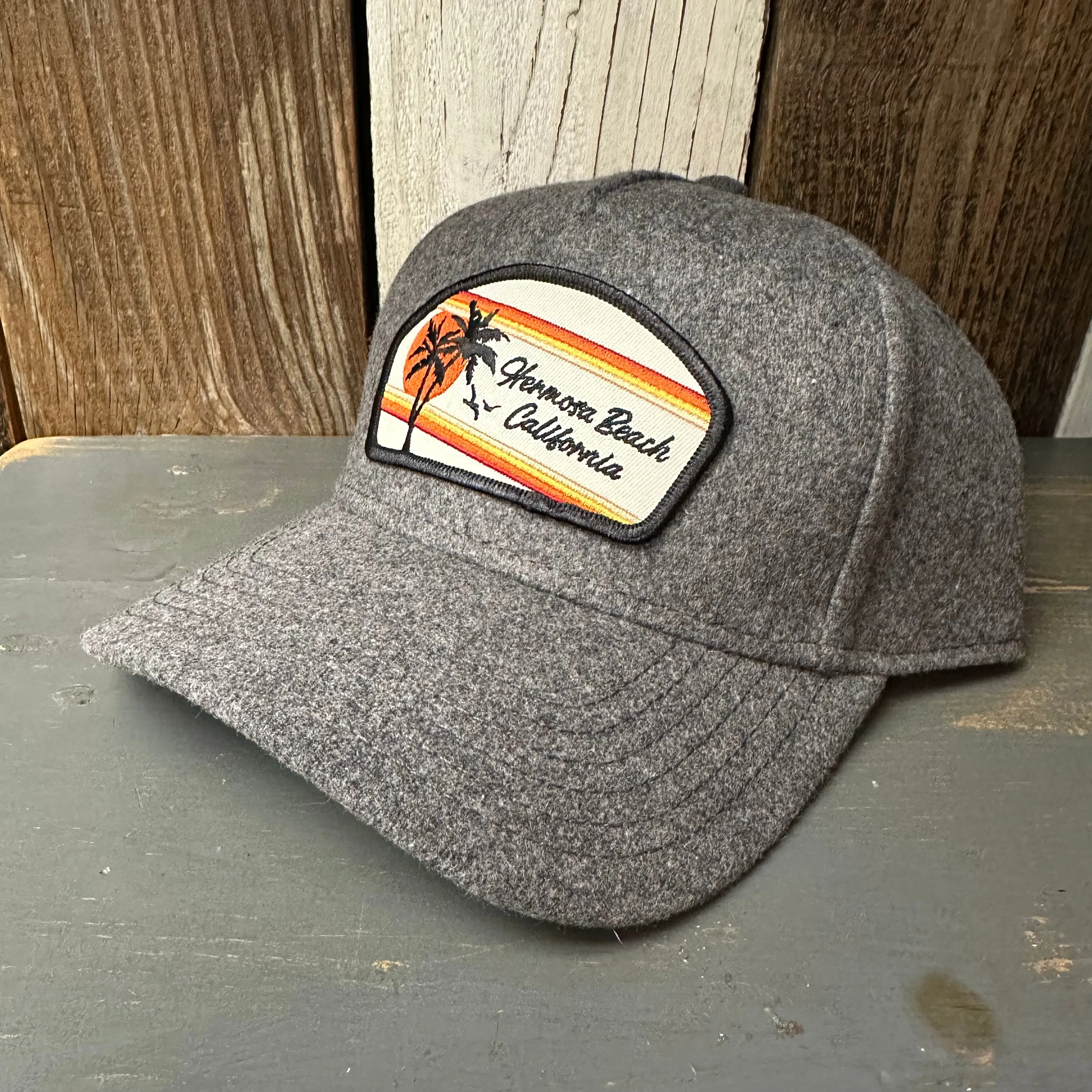 Hermosa Beach RETRO SUNSET - OTTO FLEX Baseball Cap - Heather Black