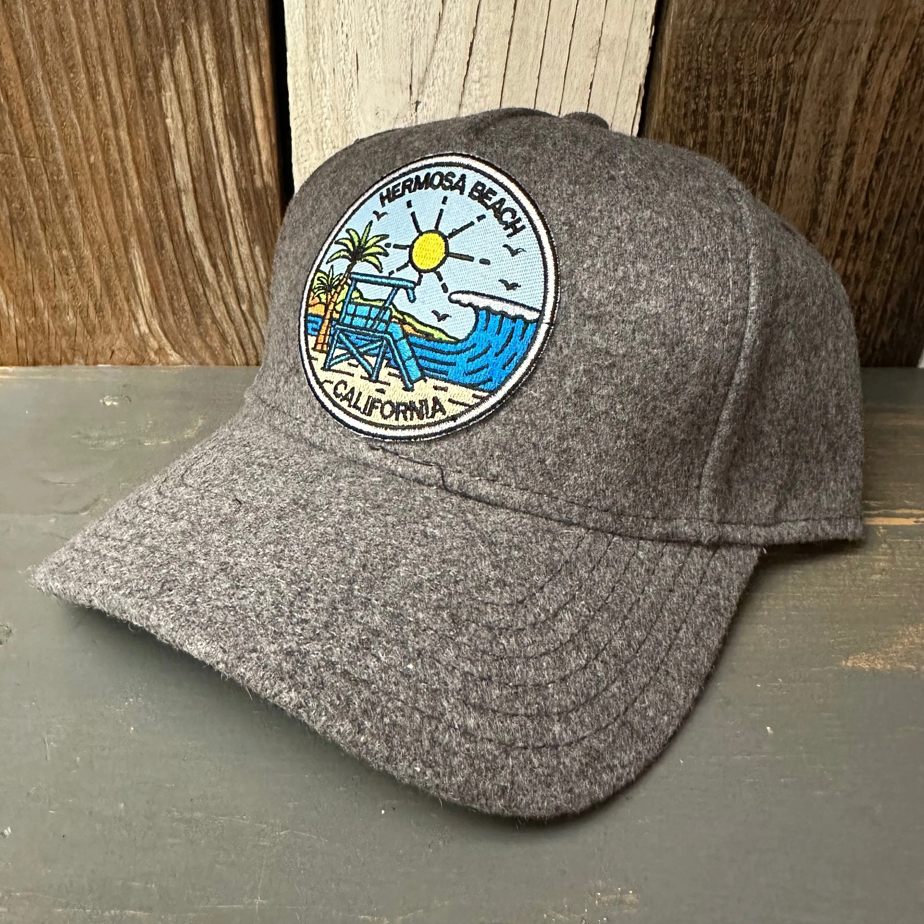 Hermosa Beach SHOREFRONT - OTTO FLEX Baseball Cap - Heather Black