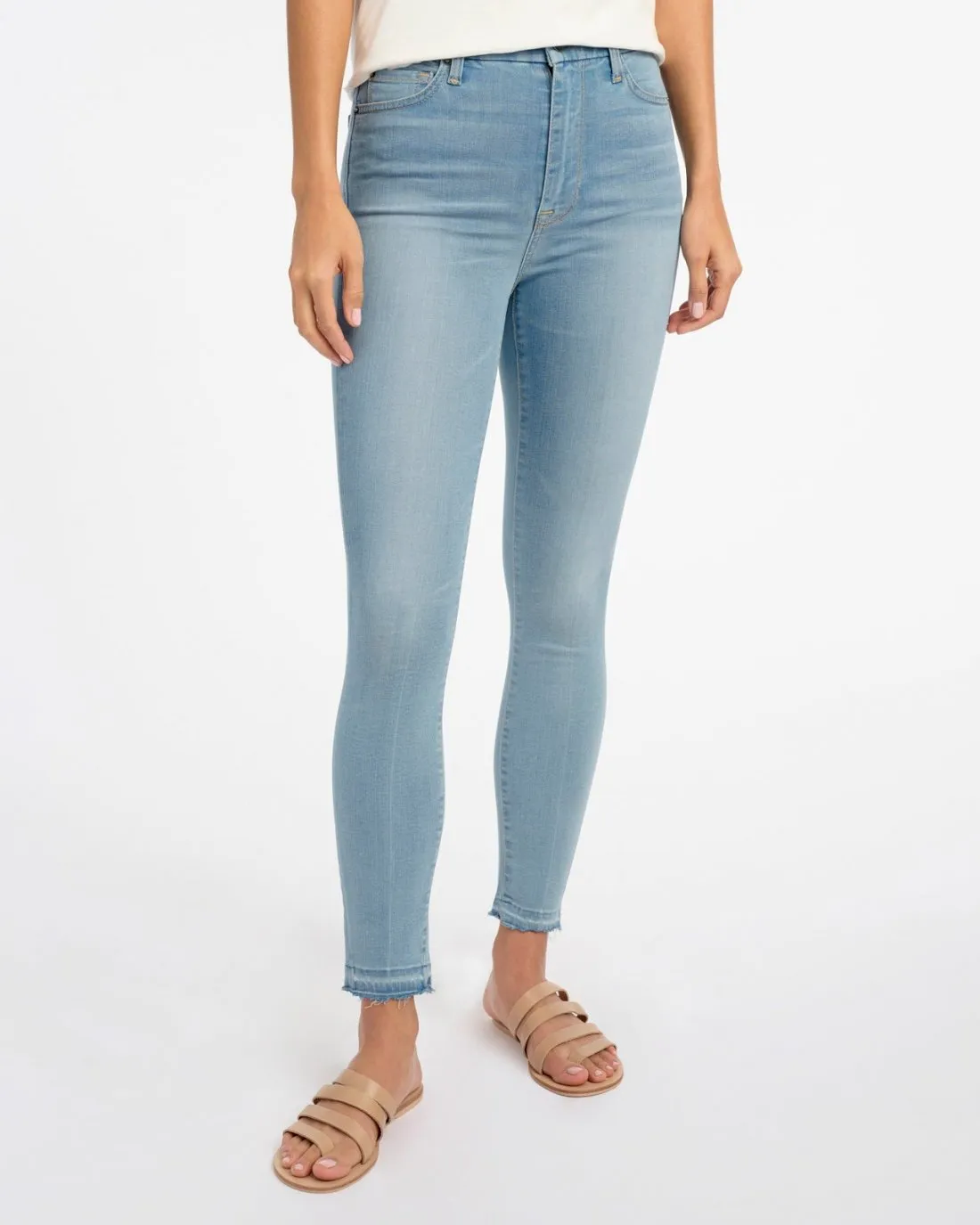High Waist Released Hem Ankle Skinny Jean