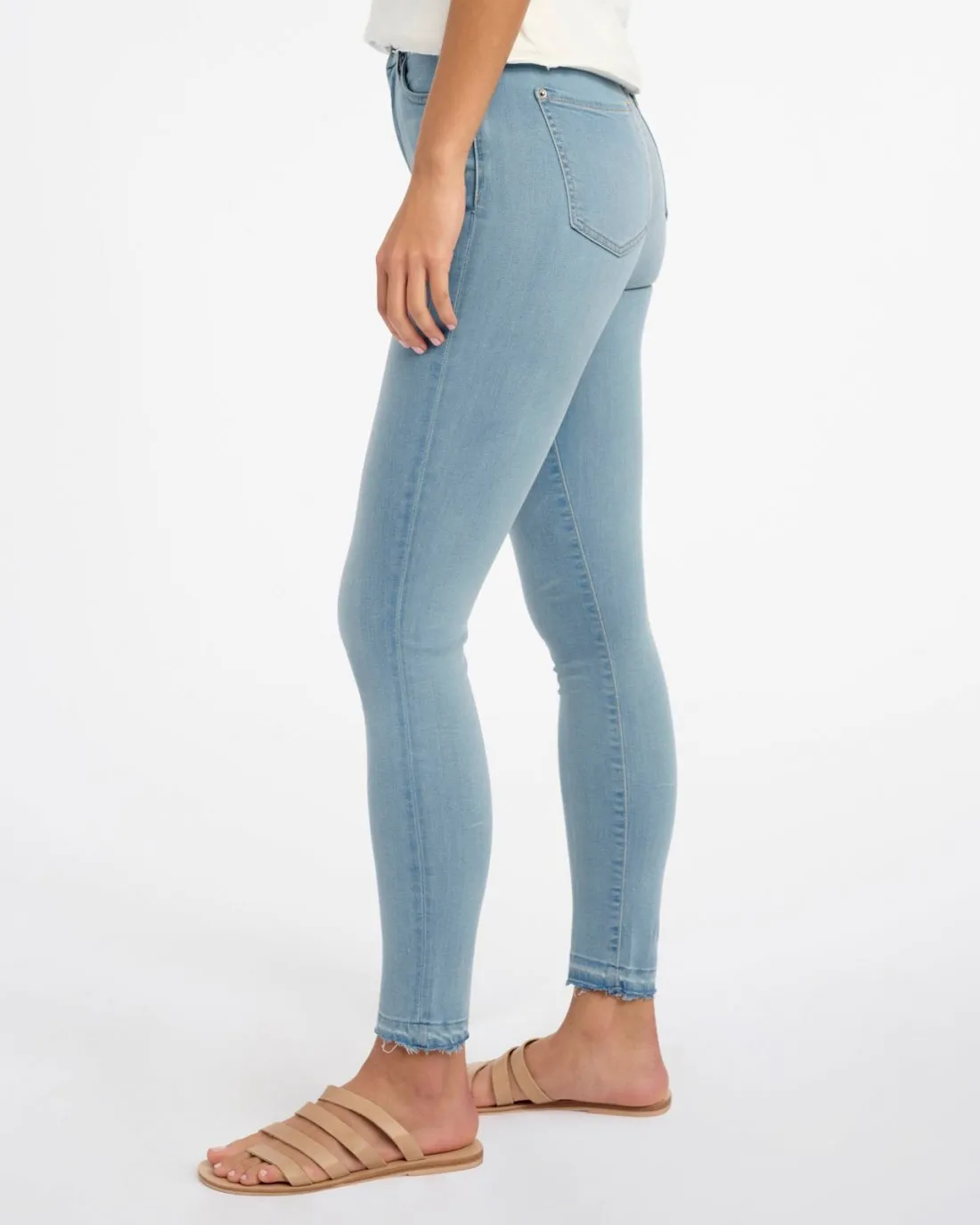 High Waist Released Hem Ankle Skinny Jean