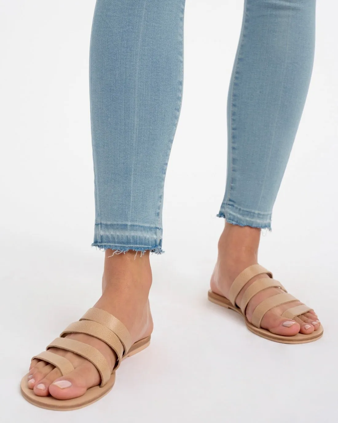 High Waist Released Hem Ankle Skinny Jean
