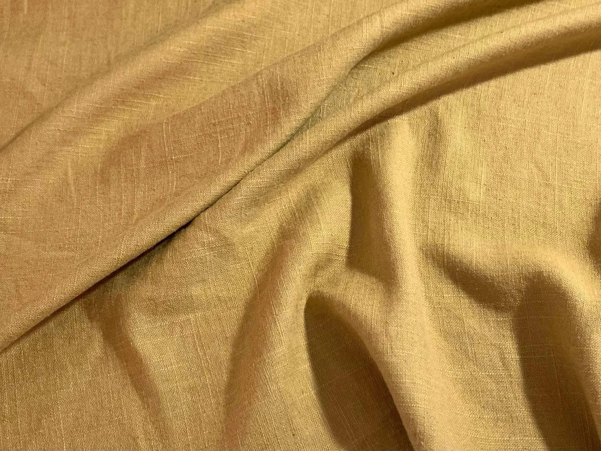 Honey Gold 100% Linen Fabric - Medium-Heavy Weight