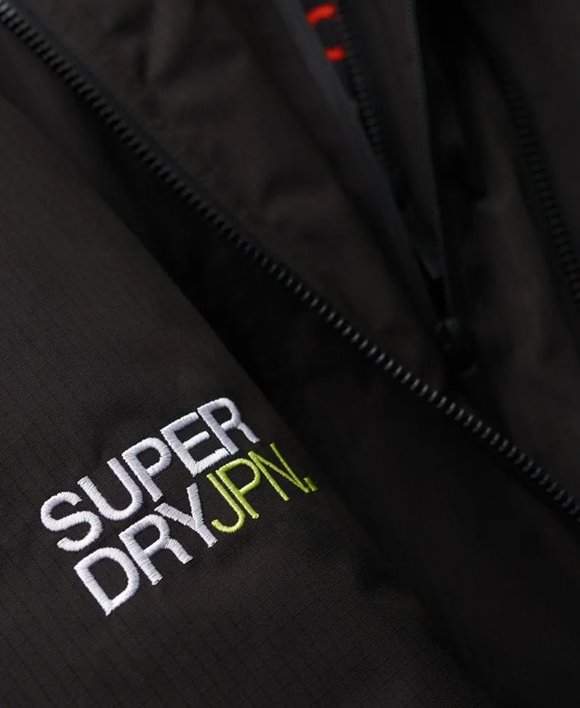 Hooded Yachter Windbreaker Jacket - Black