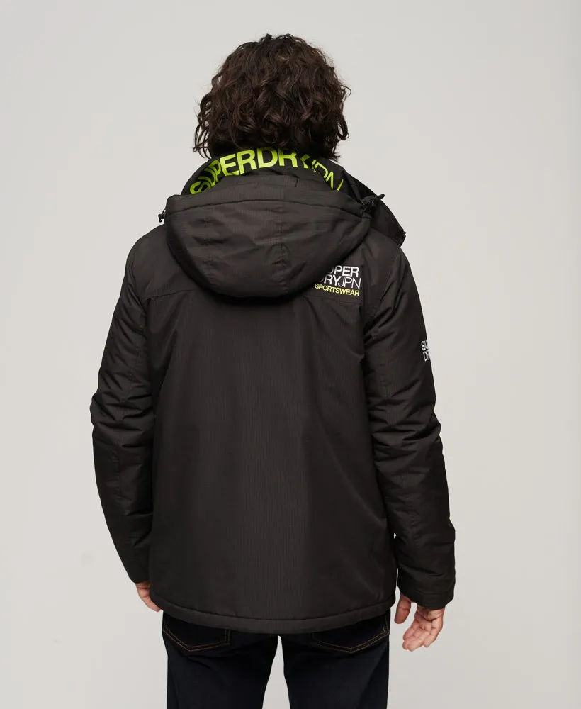 Hooded Yachter Windbreaker Jacket - Black