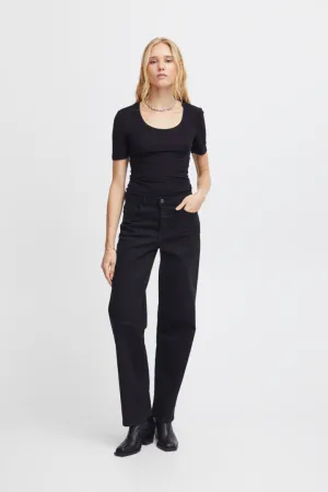 Ichi Twiggy Straight Leg Jeans-Black-20119128