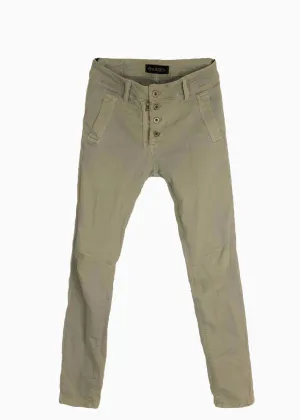 INGA - Skinny Jeans with Zip and Button - Stone