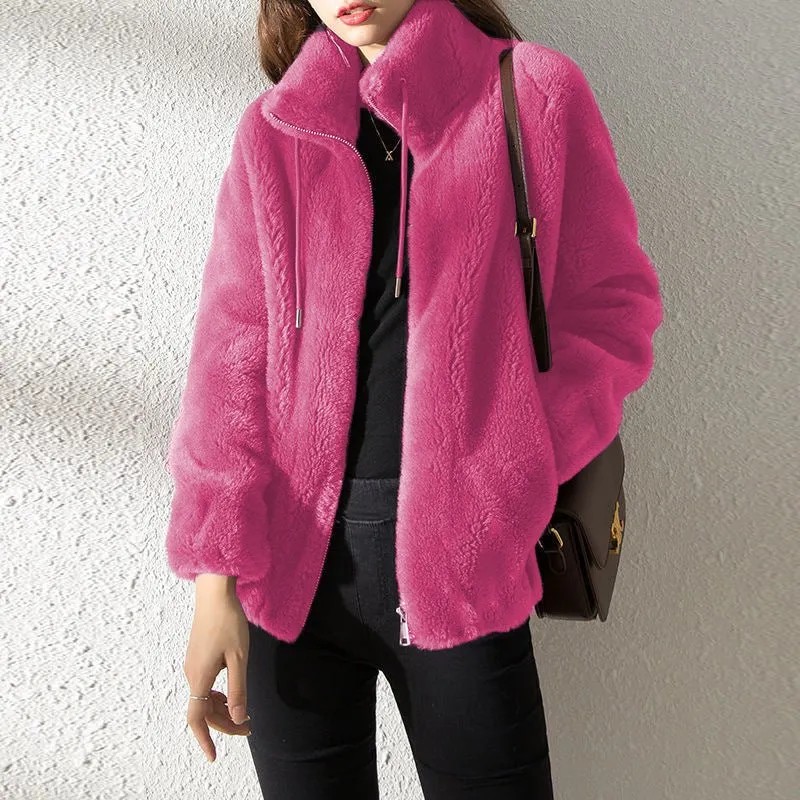 Ivyshape | Comfortable Reversible Fleece Jacket
