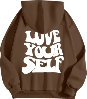 Jesus Loves You Christian Hoodies Women's Letter Graphic Casual Long Sleeve Drawstring Y2k Hoodie Fall Winter Sweatshirt