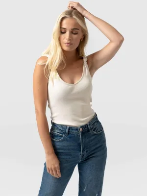 Knot Vest Rib - Cream