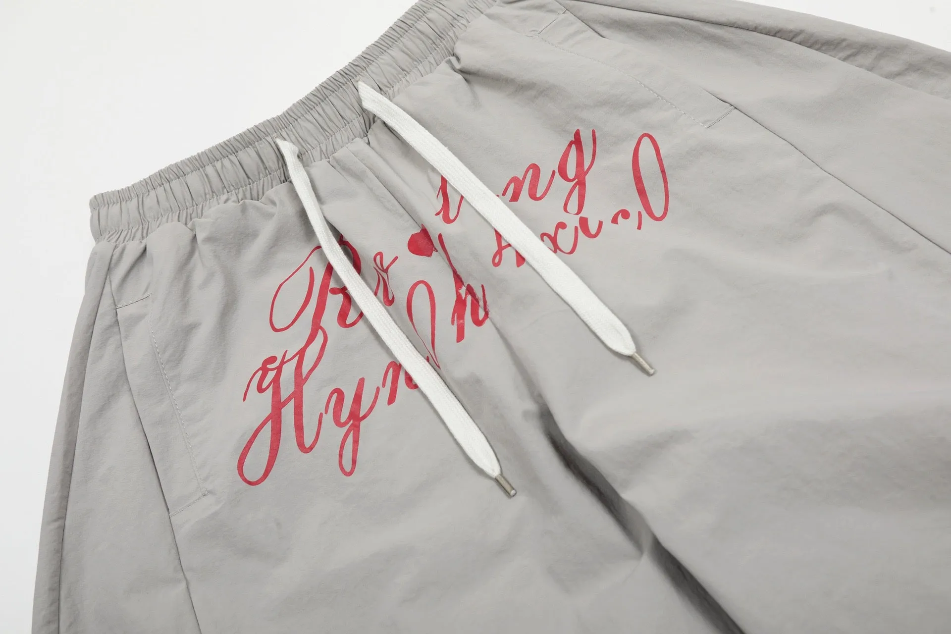 Letter Print Relaxed Fit Scimitar Casual Pants