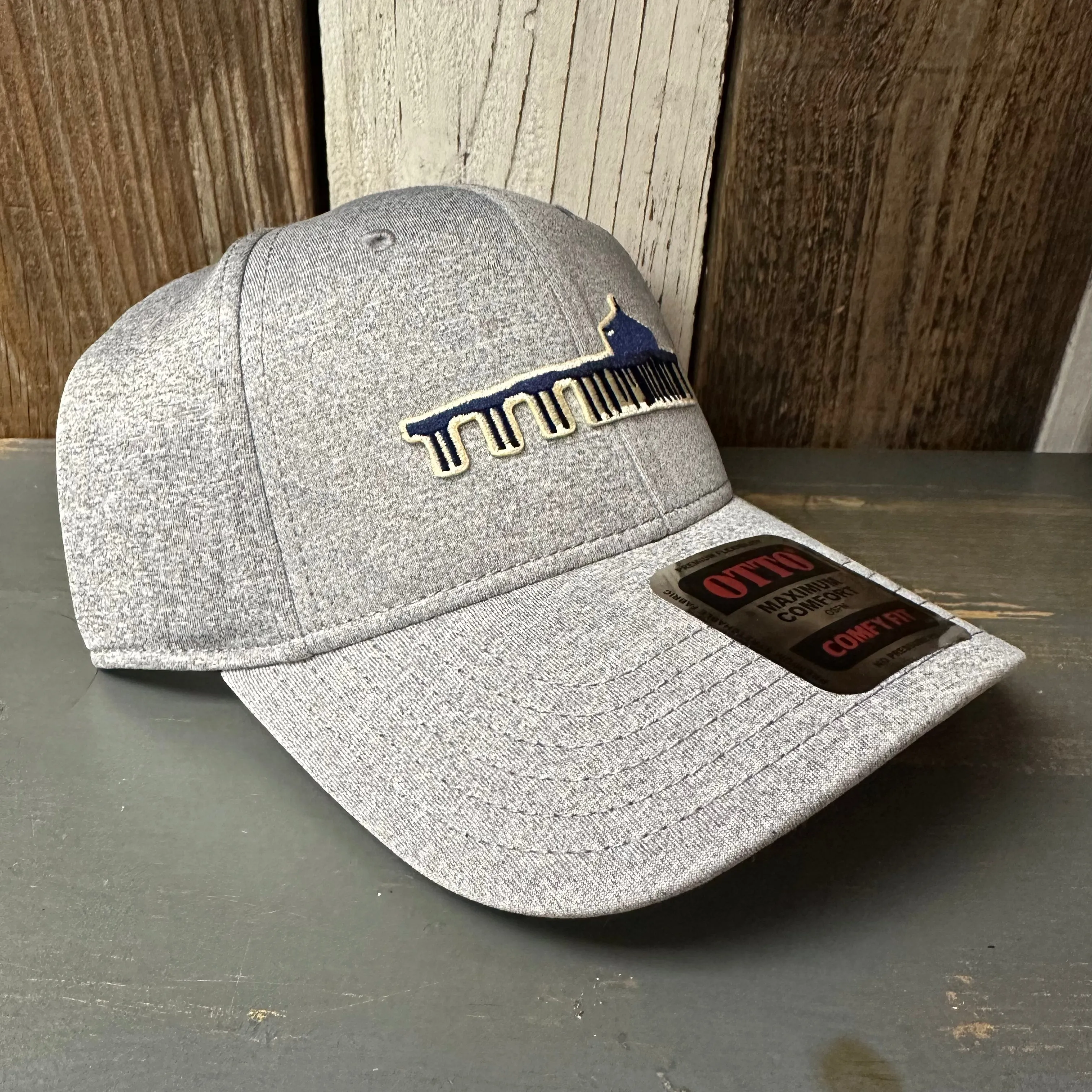 MANHATTAN BEACH PIER & ROUNDHOUSE - OTTO FLEX Baseball Cap - Heather Grey
