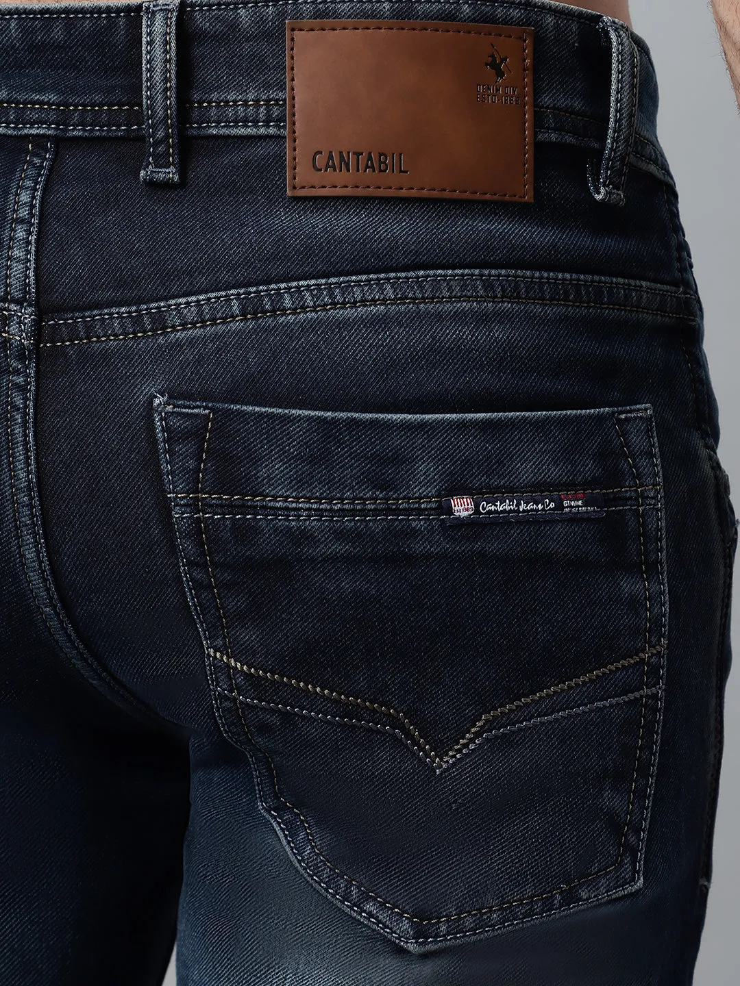 Men's Blue Solid Stretchable Jeans