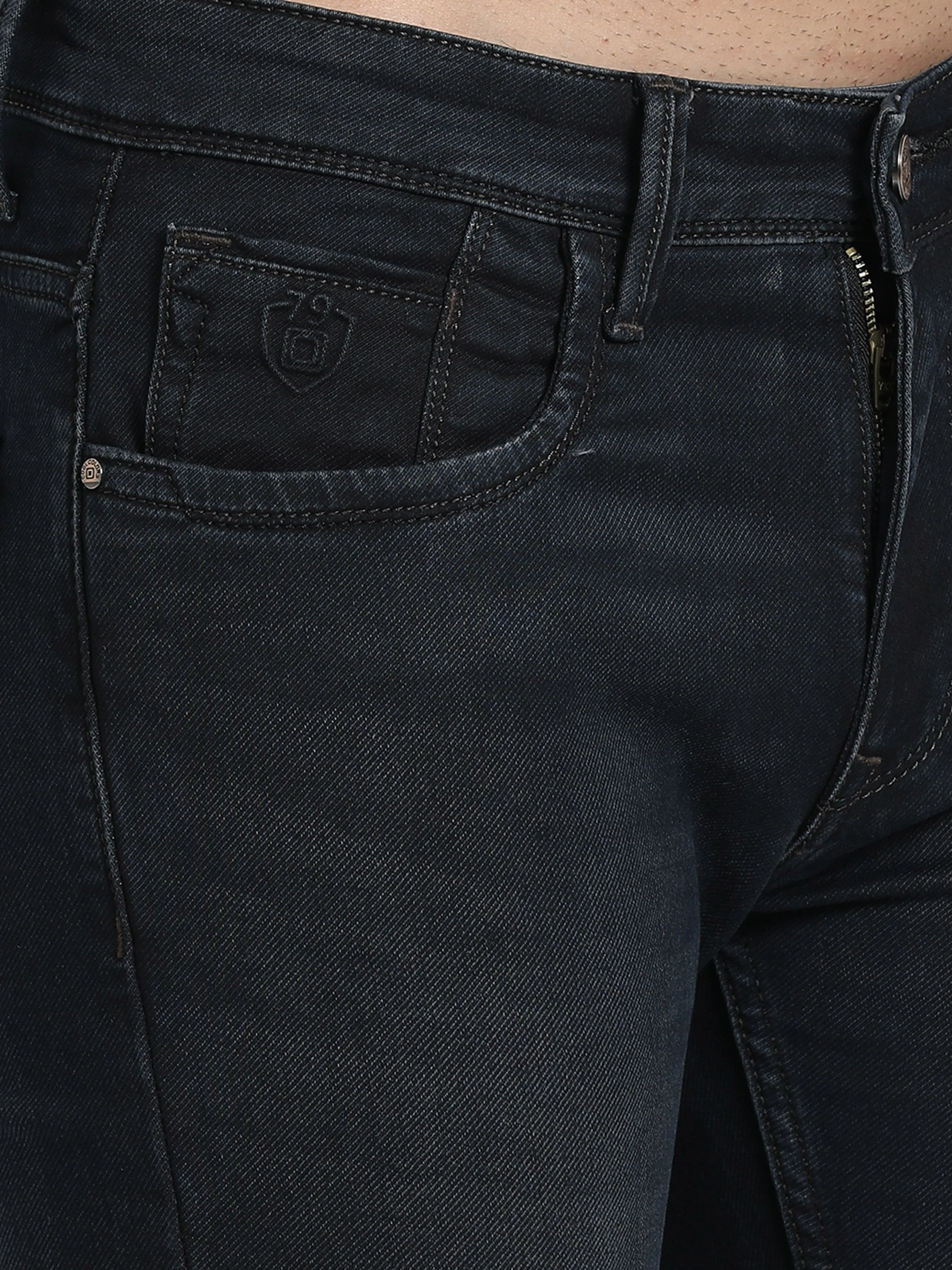 Men's Dark Blue Relaxed Denim Ankle fit Jeans