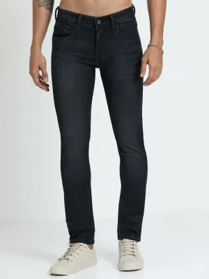 Men's Dark Blue Relaxed Denim Ankle fit Jeans