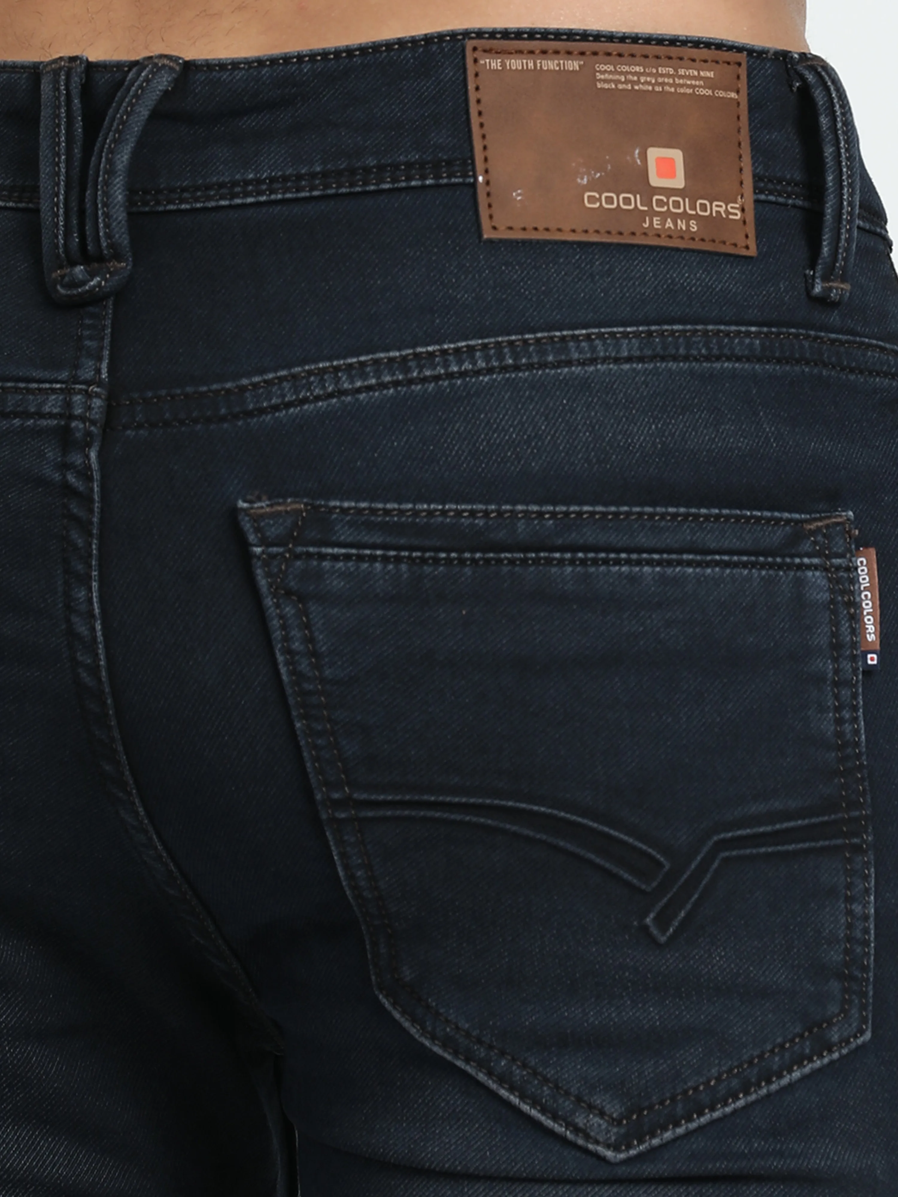 Men's Dark Blue Relaxed Denim Ankle fit Jeans