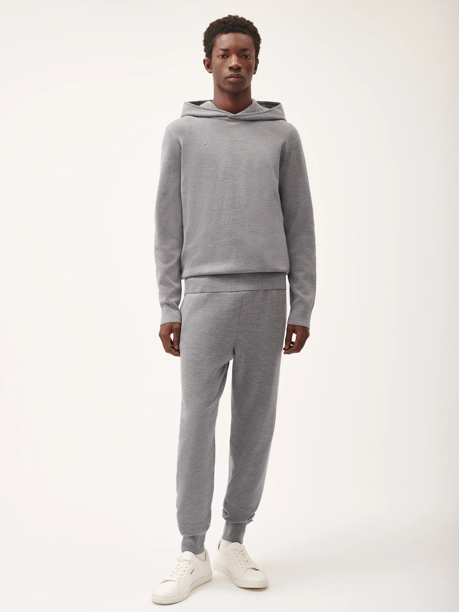 Mens DNA Regenerative Merino Wool Track Pants—grey marl