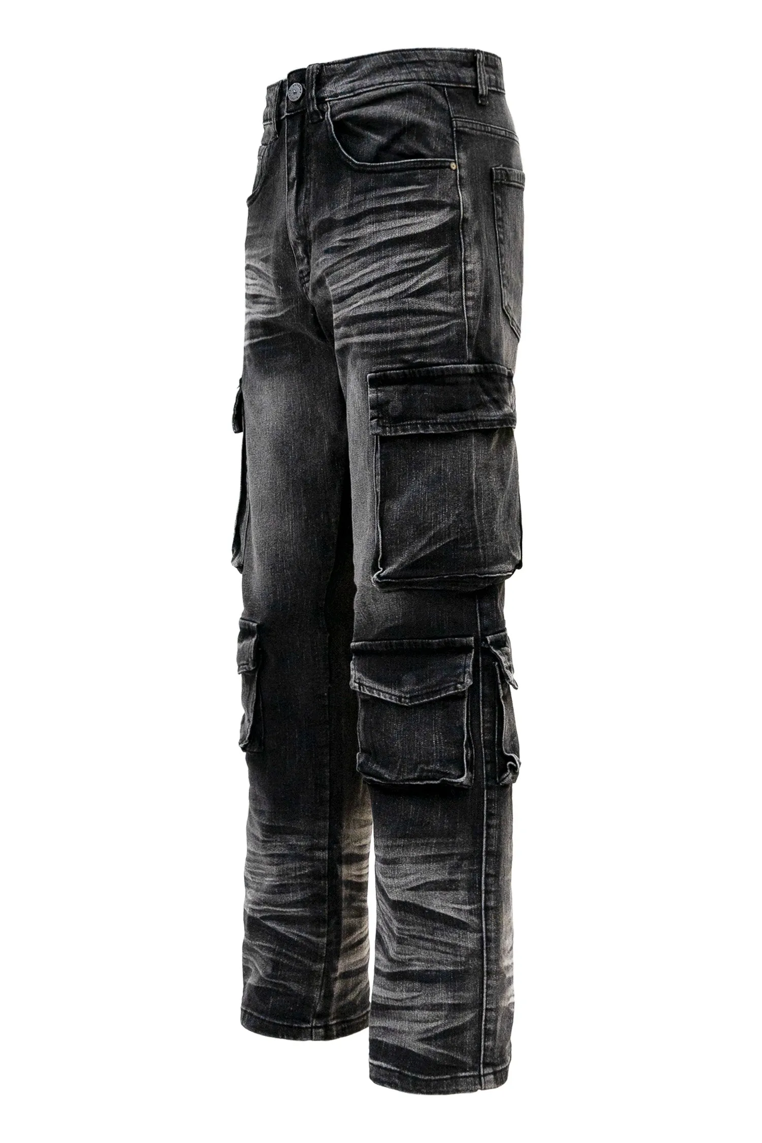 Men's Relaxed Fit Washed Utility Cargo Pants