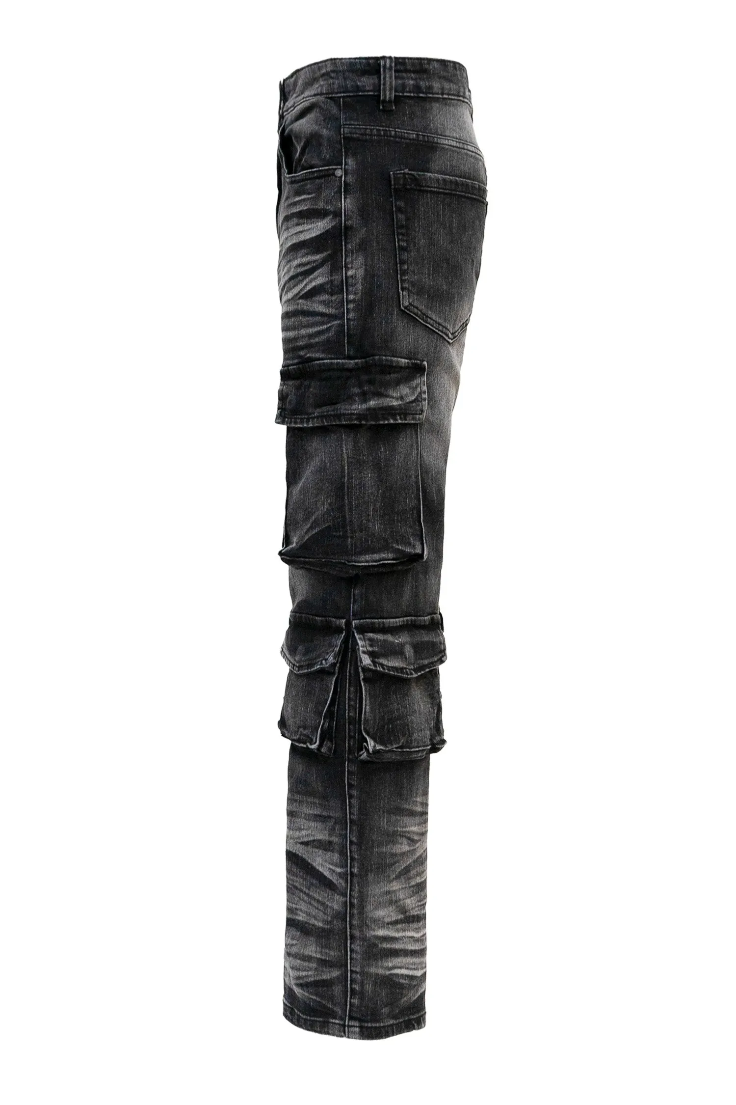 Men's Relaxed Fit Washed Utility Cargo Pants