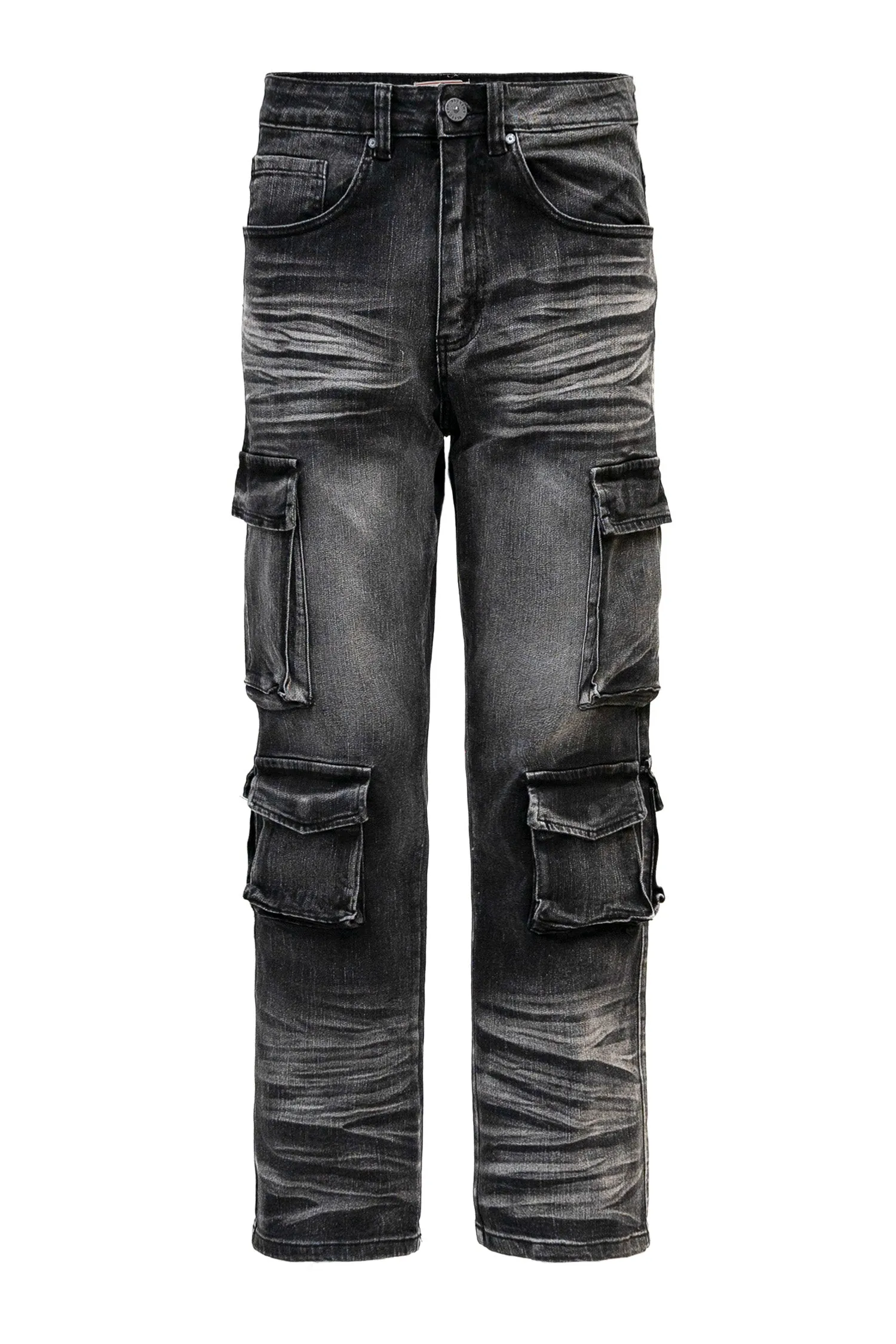 Men's Relaxed Fit Washed Utility Cargo Pants