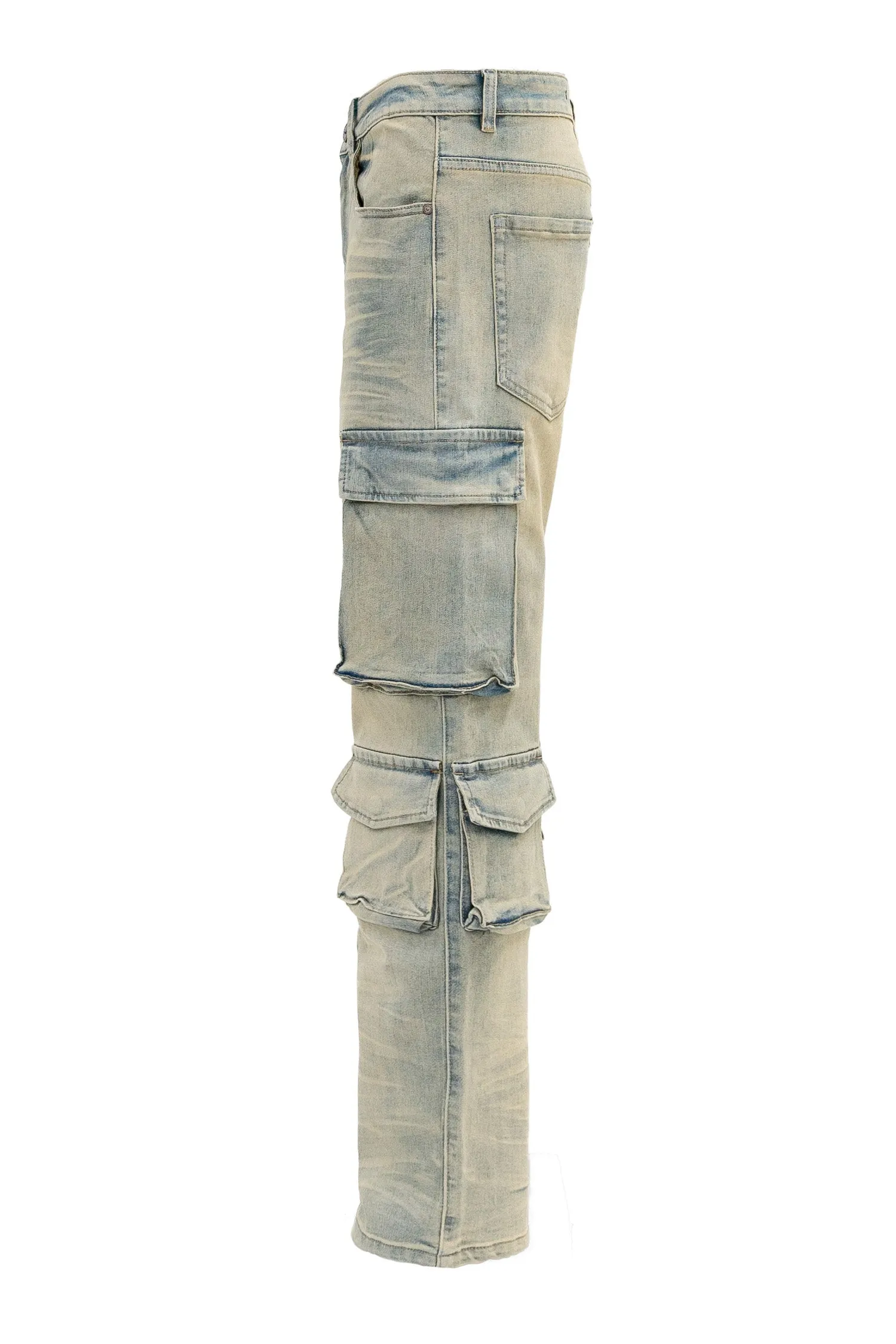 Men's Relaxed Fit Washed Utility Cargo Pants