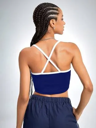 Midnight Blue Slim Fit Cami Top