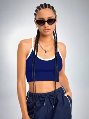 Midnight Blue Slim Fit Cami Top
