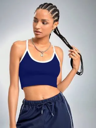 Midnight Blue Slim Fit Cami Top