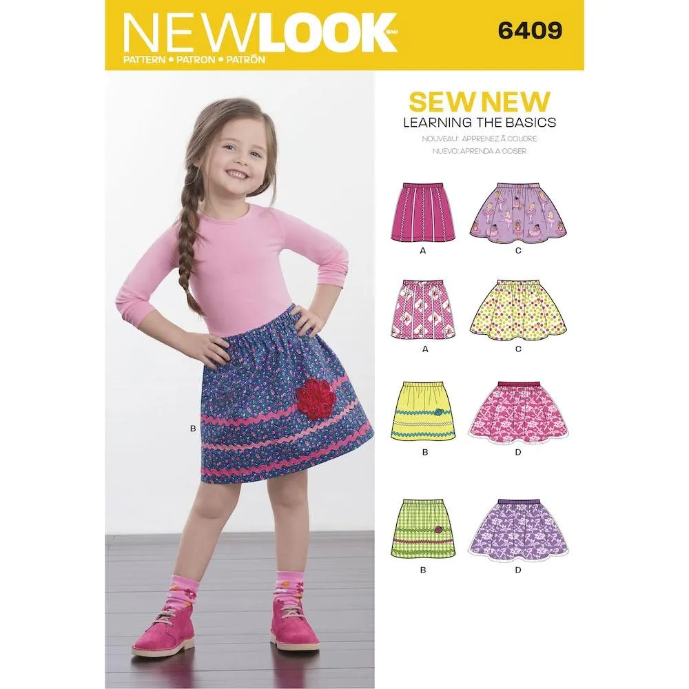 Newlook Pattern 6409 Child's Pull-On Skirts
