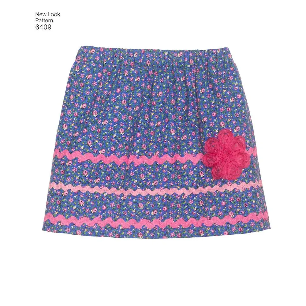 Newlook Pattern 6409 Child's Pull-On Skirts