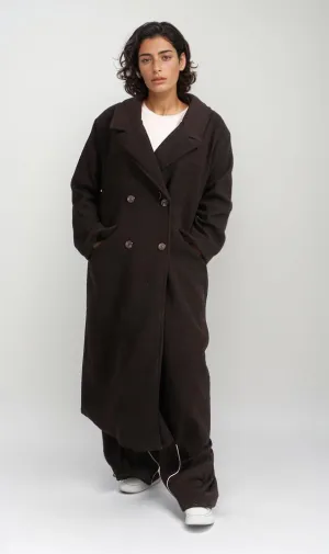 O199193 -Wool Long Coat - Brown