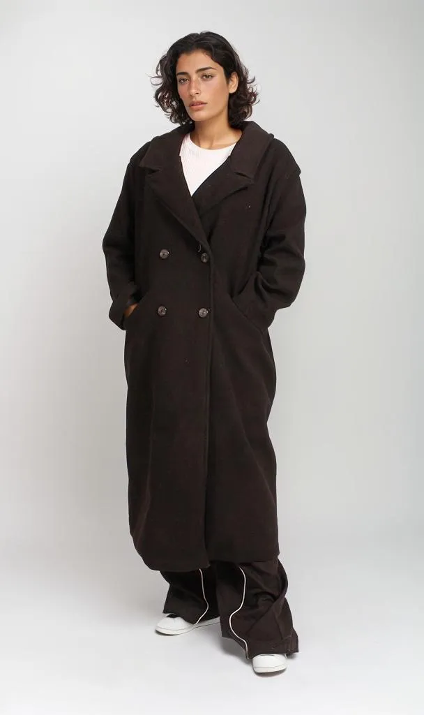 O199193 -Wool Long Coat - Brown