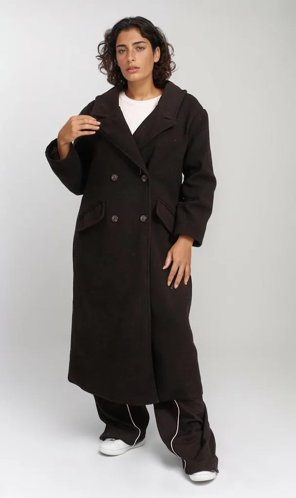O199193 -Wool Long Coat - Brown